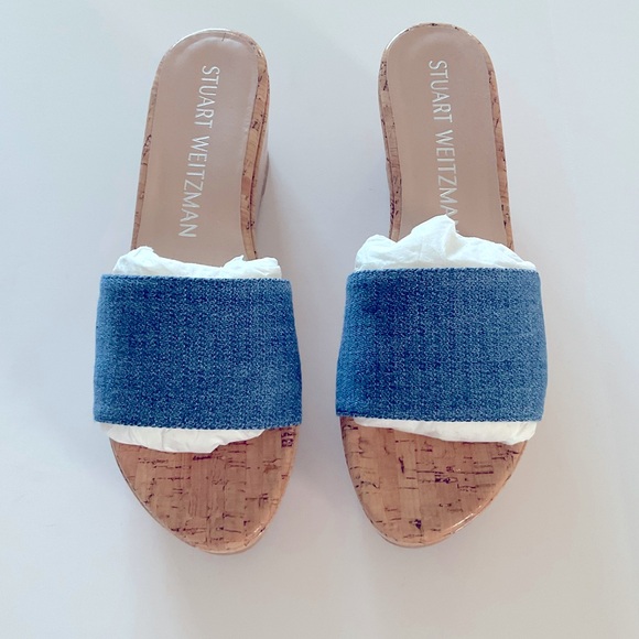 NWT Stuart Weitzman Summer Wedge - Denim - Picture 2 of 4